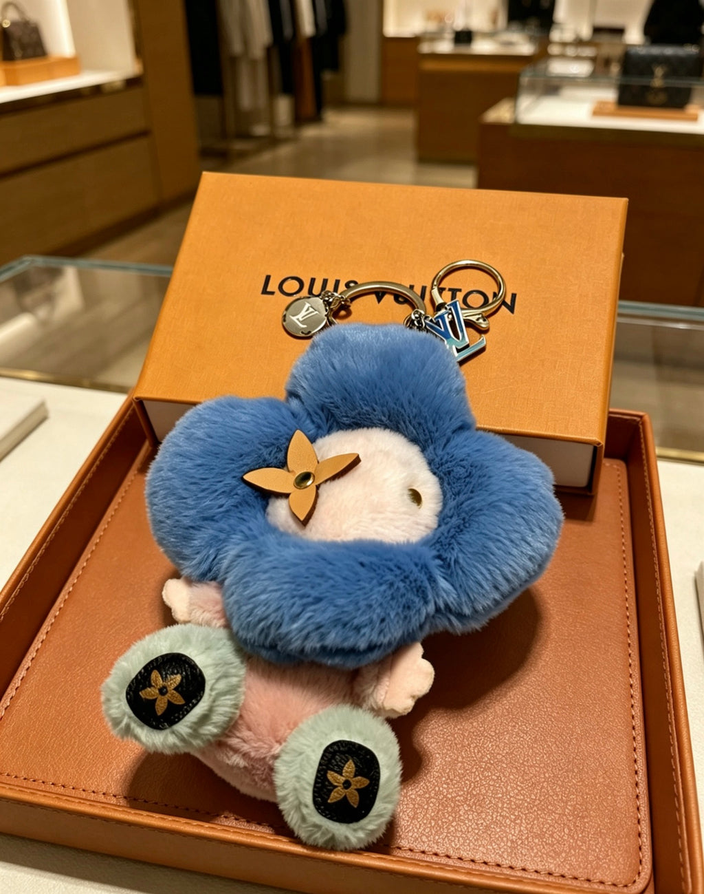 Louis Vuitton Blue Flower Plush Character Bag Charm - album image 4