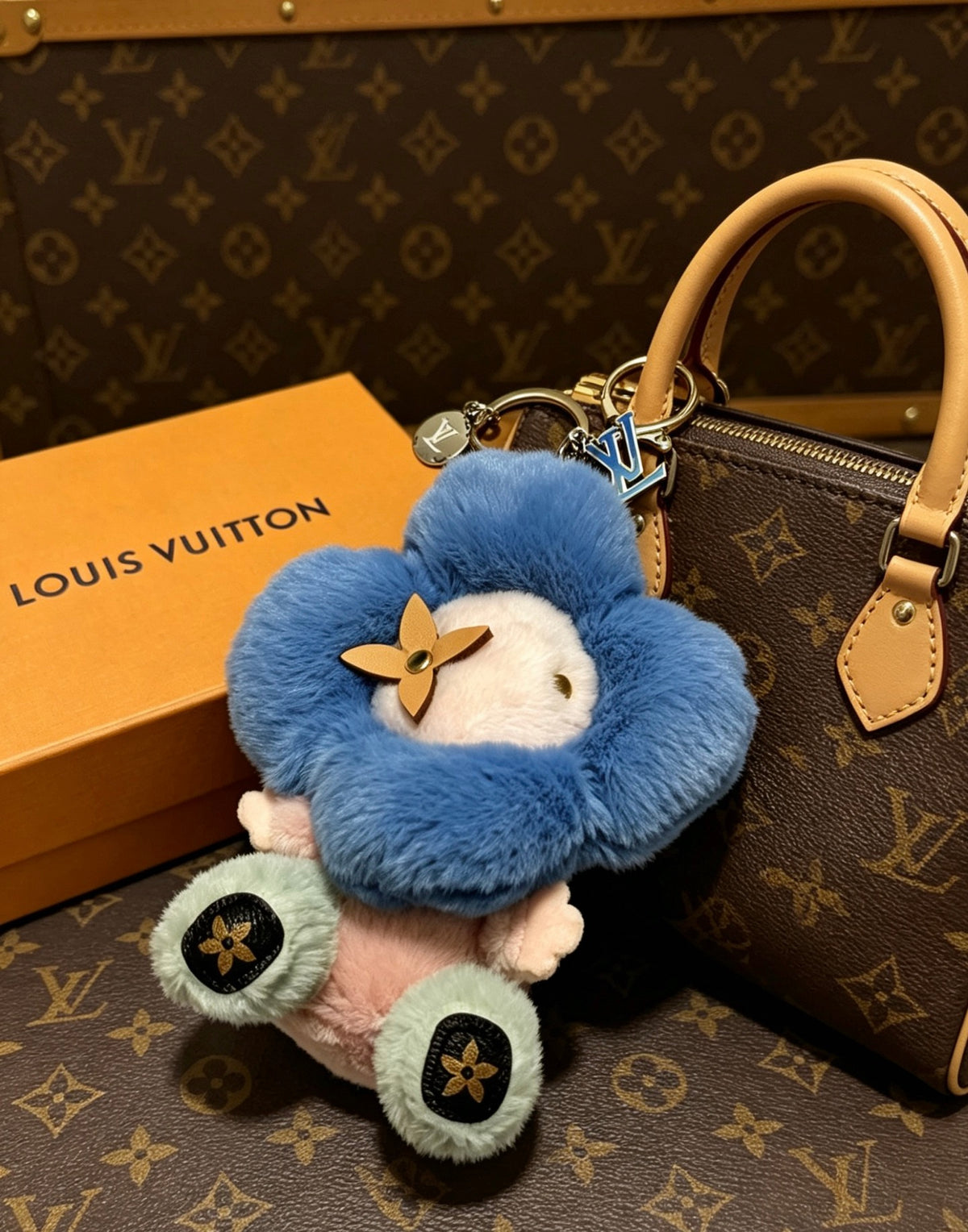 Louis Vuitton Blue Flower Plush Character Bag Charm - album image 6