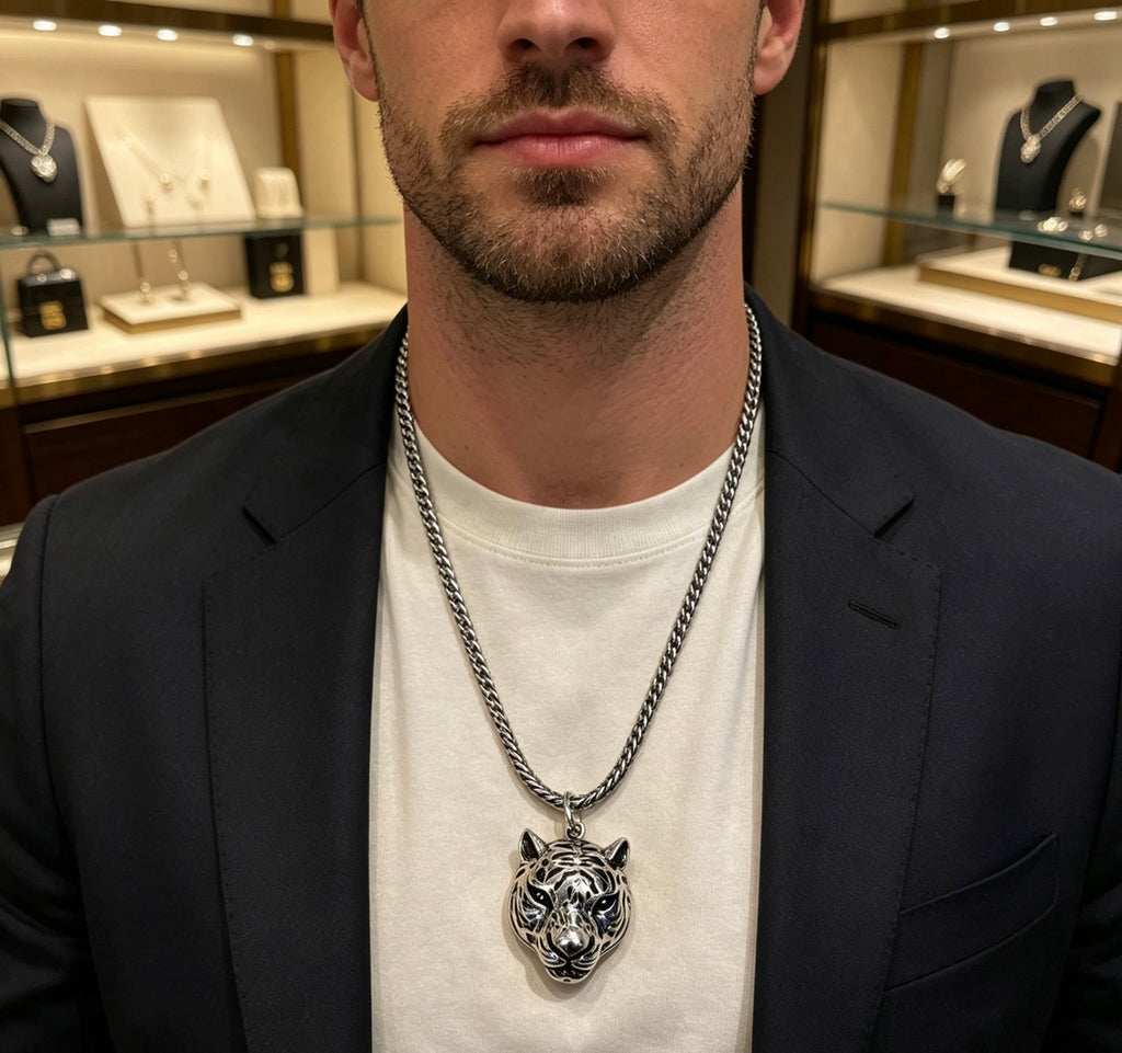 Gucci Anger Forest Interlocking G Antique Silver-Tone Silver-Tone Antiqued Chain Necklace - album image 3