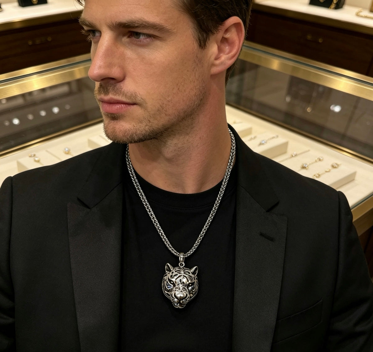 Gucci Anger Forest Interlocking G Antique Silver-Tone Silver-Tone Antiqued Chain Necklace - album image 6