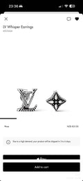 Louis Vuitton Silver-Tone LV and Flower Stud Earrings - album image 1