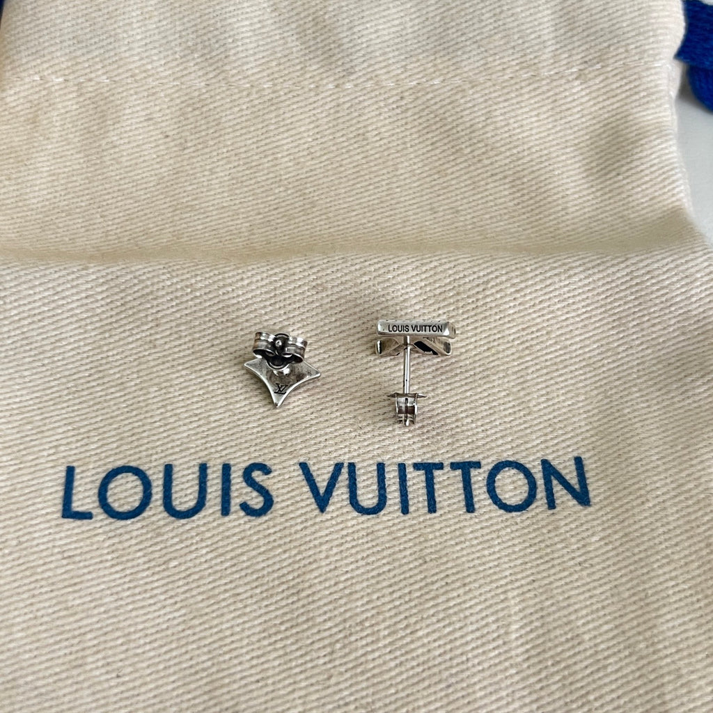Louis Vuitton Silver-Tone LV and Flower Stud Earrings - album image 9