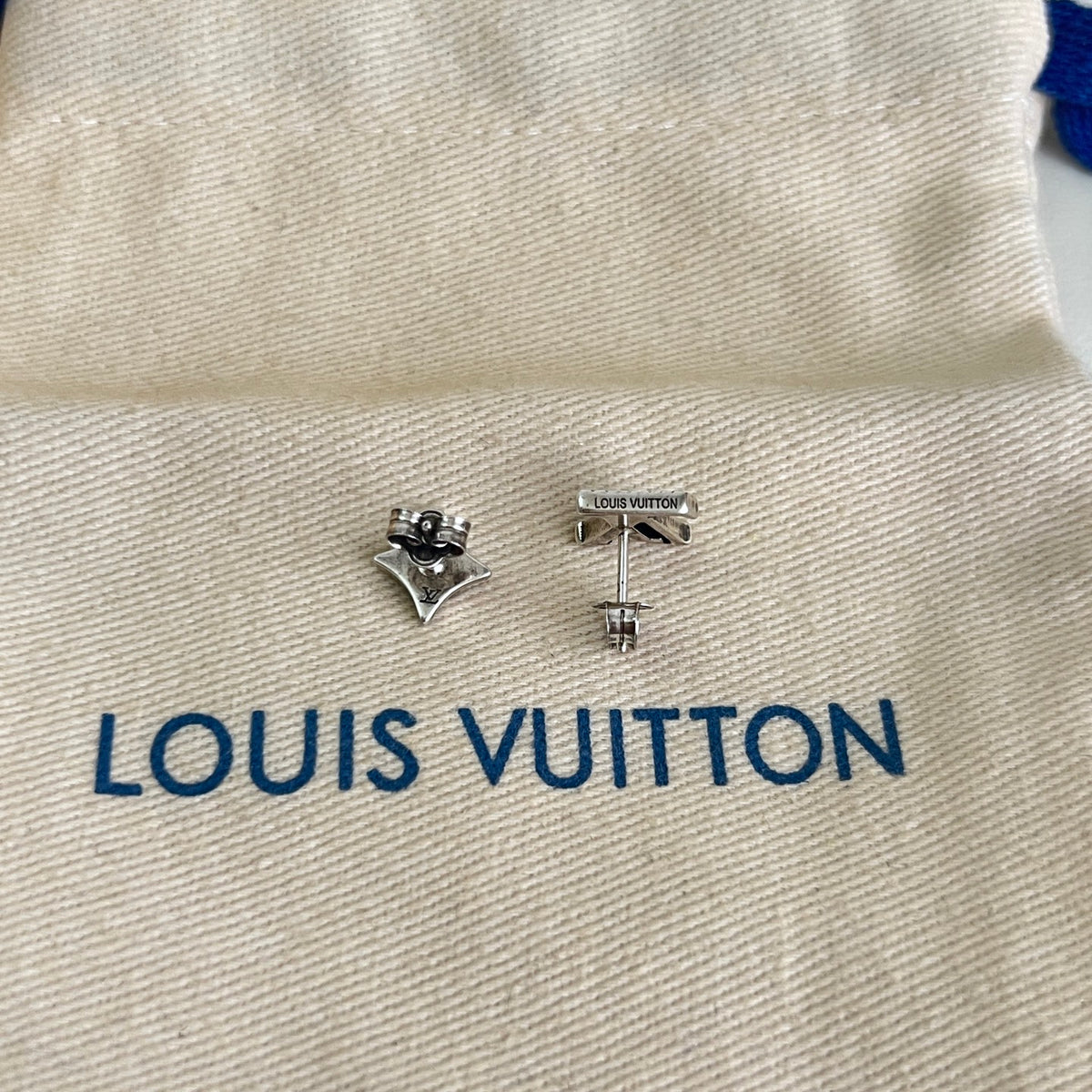 Louis Vuitton Silver-Tone LV and Flower Stud Earrings - album image 9