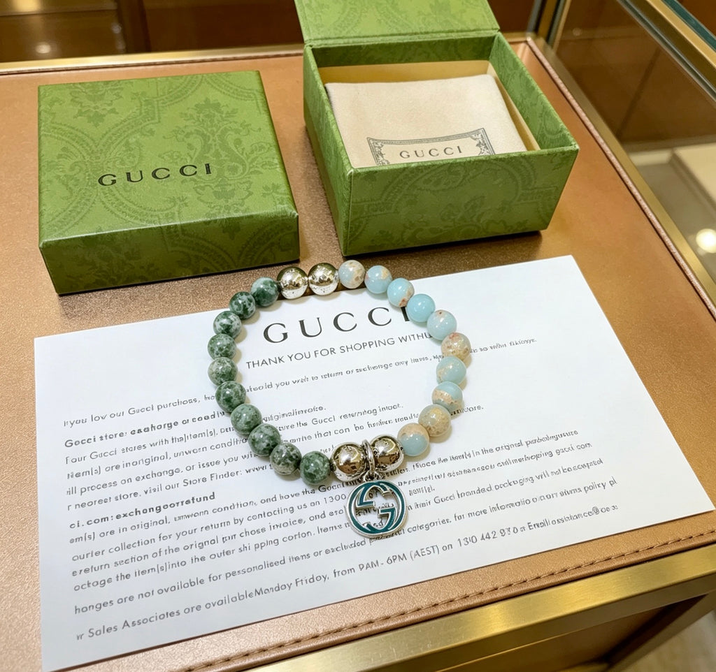 Gucci Anger Forest Interlocking G Patterned Stone Snake Crystal Accent Antiqued Bracelet - album image 8