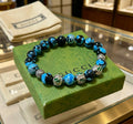 Gucci Anger Forest Interlocking G Agate Beaded Crystal Accent Antiqued Bracelet - album image 1