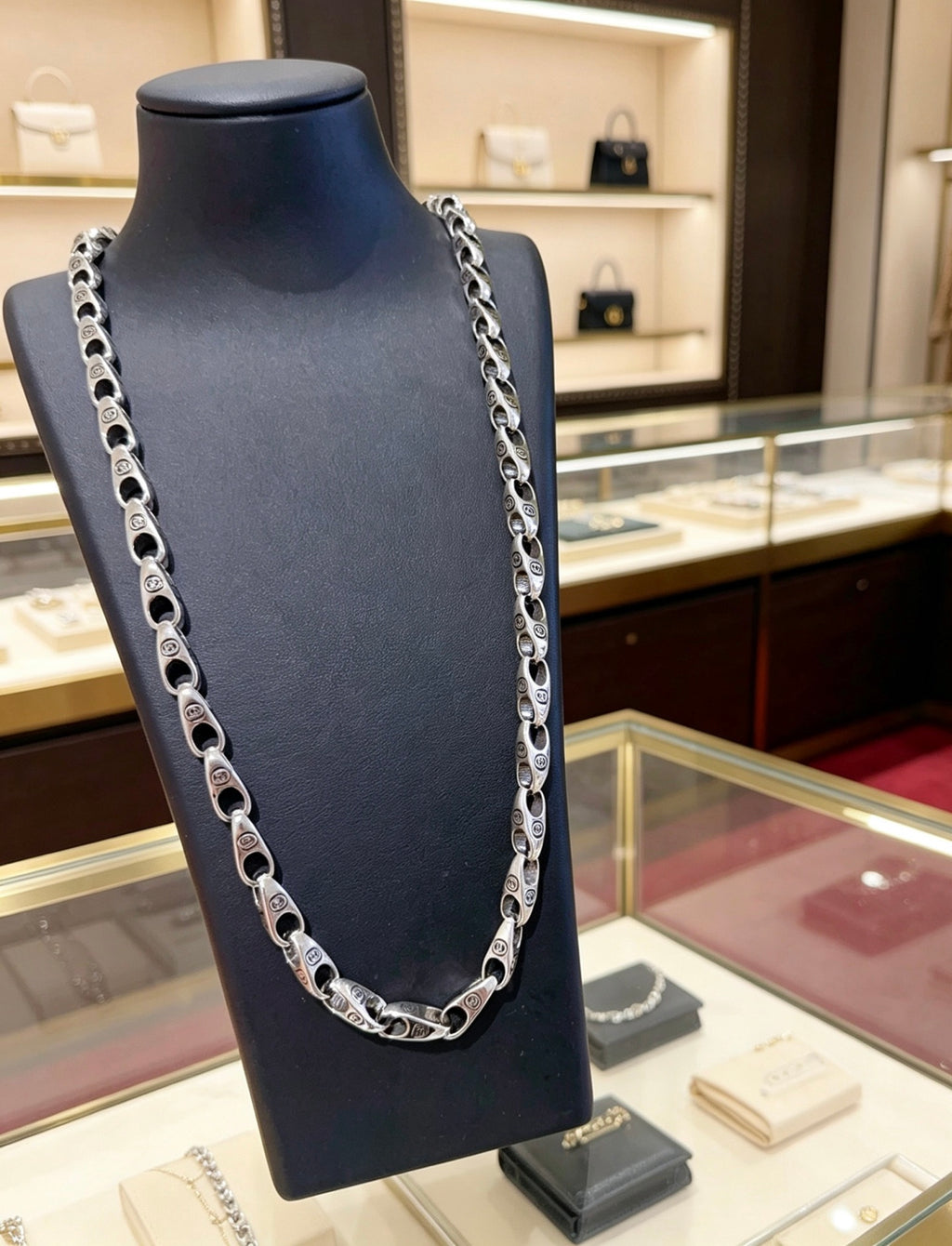 Gucci Anger Forest Interlocking G Antique Silver-Tone Silver-Tone Antiqued Chain Necklace - album image 6