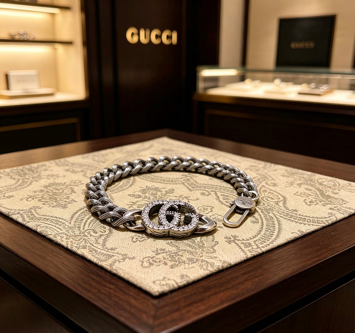 Gucci Silver-Tone GG Double Band Open Bangle - album image 1