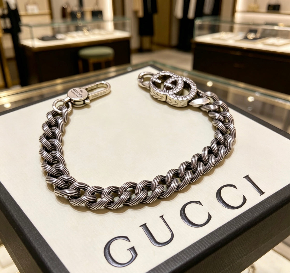 Gucci Silver-Tone GG Double Band Open Bangle - album image 5