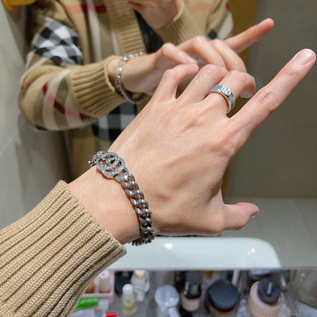 Gucci Silver-Tone GG Double Band Open Bangle - album image 3