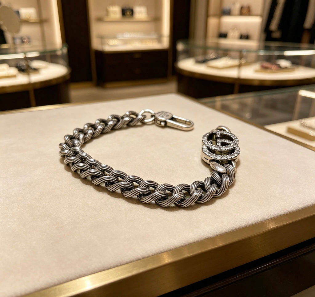 Gucci Silver-Tone GG Double Band Open Bangle - album image 2