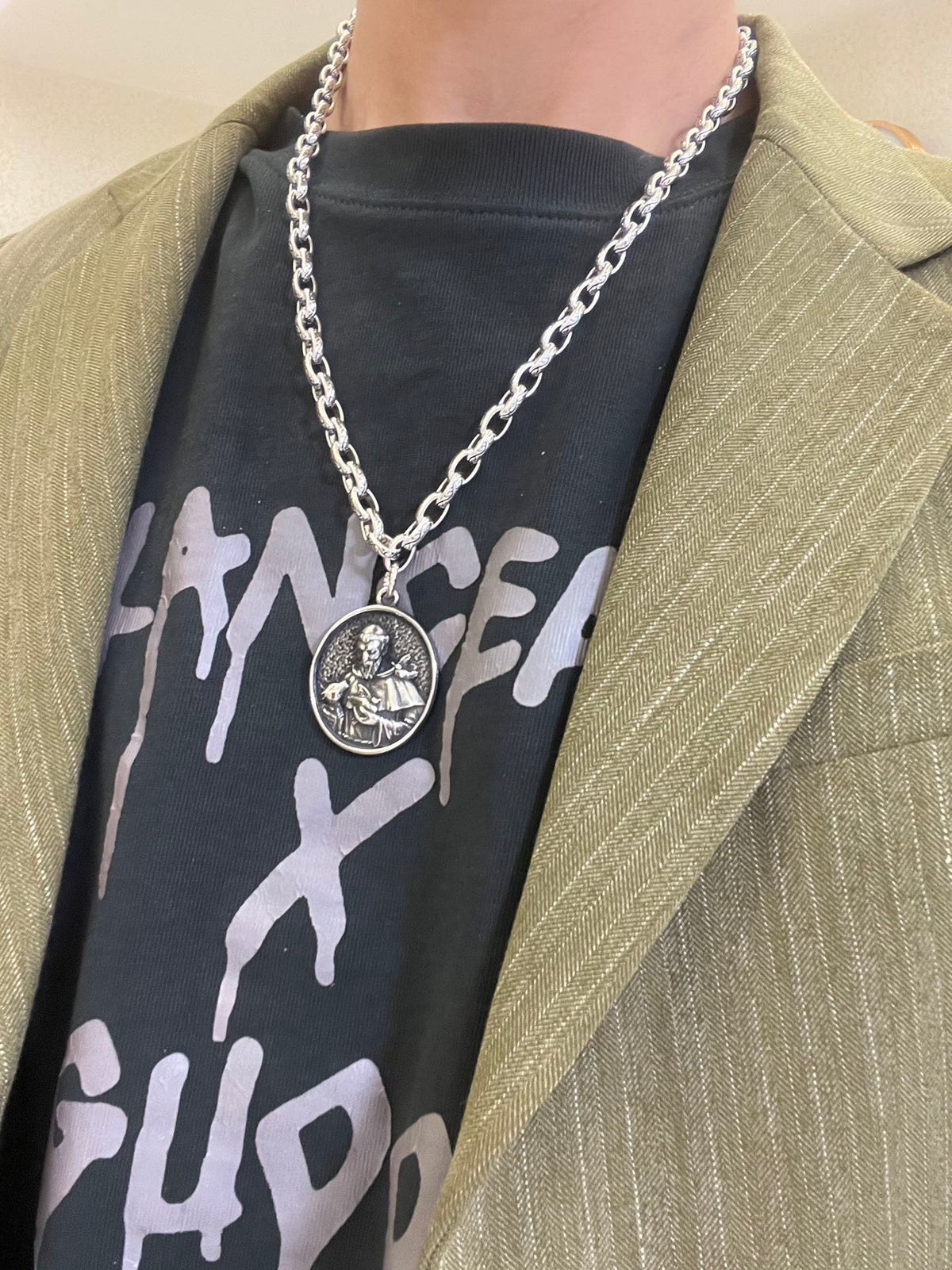 Gucci Anger Forest Interlocking G Antiqued Chain Necklace - album image 7