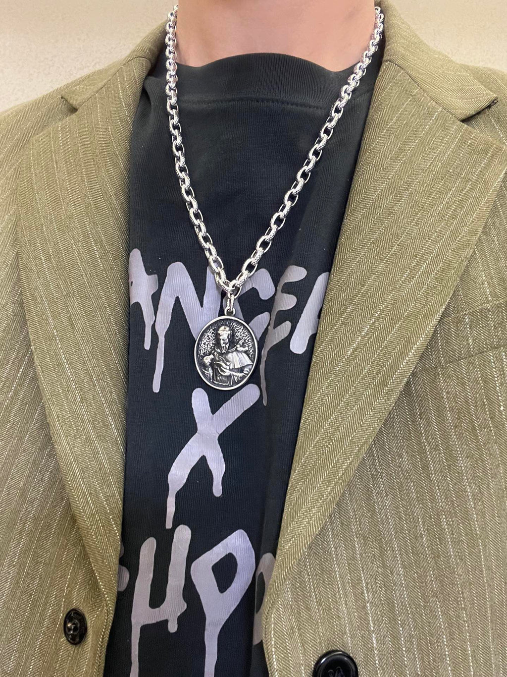 Gucci Anger Forest Interlocking G Antiqued Chain Necklace - album image 4