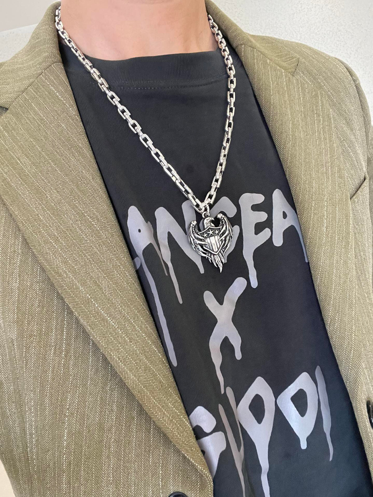 Gucci Anger Forest Interlocking G Antiqued Chain Necklace - album image 7