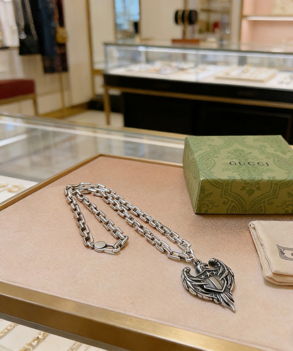 Gucci Anger Forest Interlocking G Antiqued Chain Necklace - album image 9