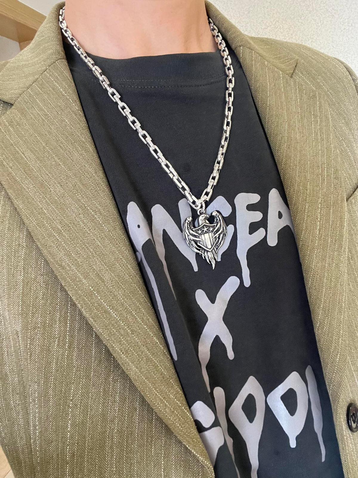 Gucci Anger Forest Interlocking G Antiqued Chain Necklace - album image 3