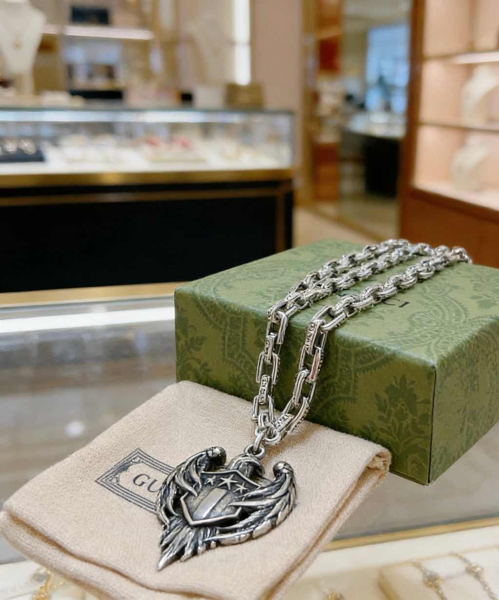 Gucci Anger Forest Interlocking G Antiqued Chain Necklace - album image 8