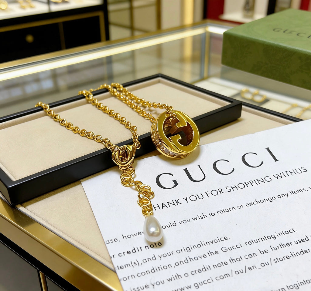 Gucci Anger Forest Interlocking G Antiqued Chain Necklace - album image 1