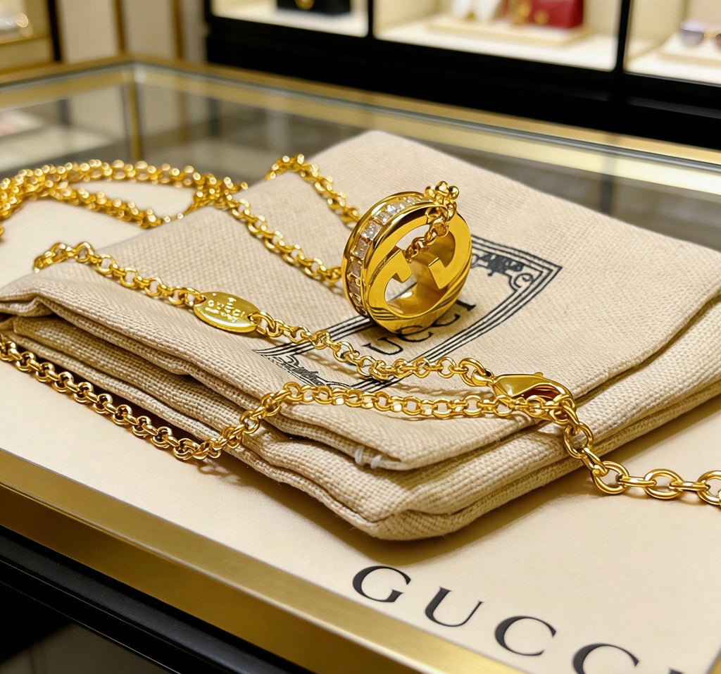Gucci Anger Forest Interlocking G Antiqued Chain Necklace - album image 2