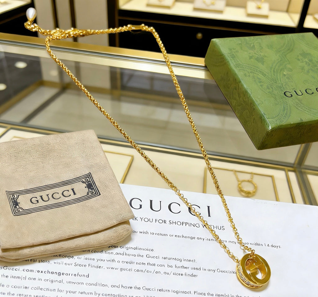 Gucci Anger Forest Interlocking G Antiqued Chain Necklace - album image 5