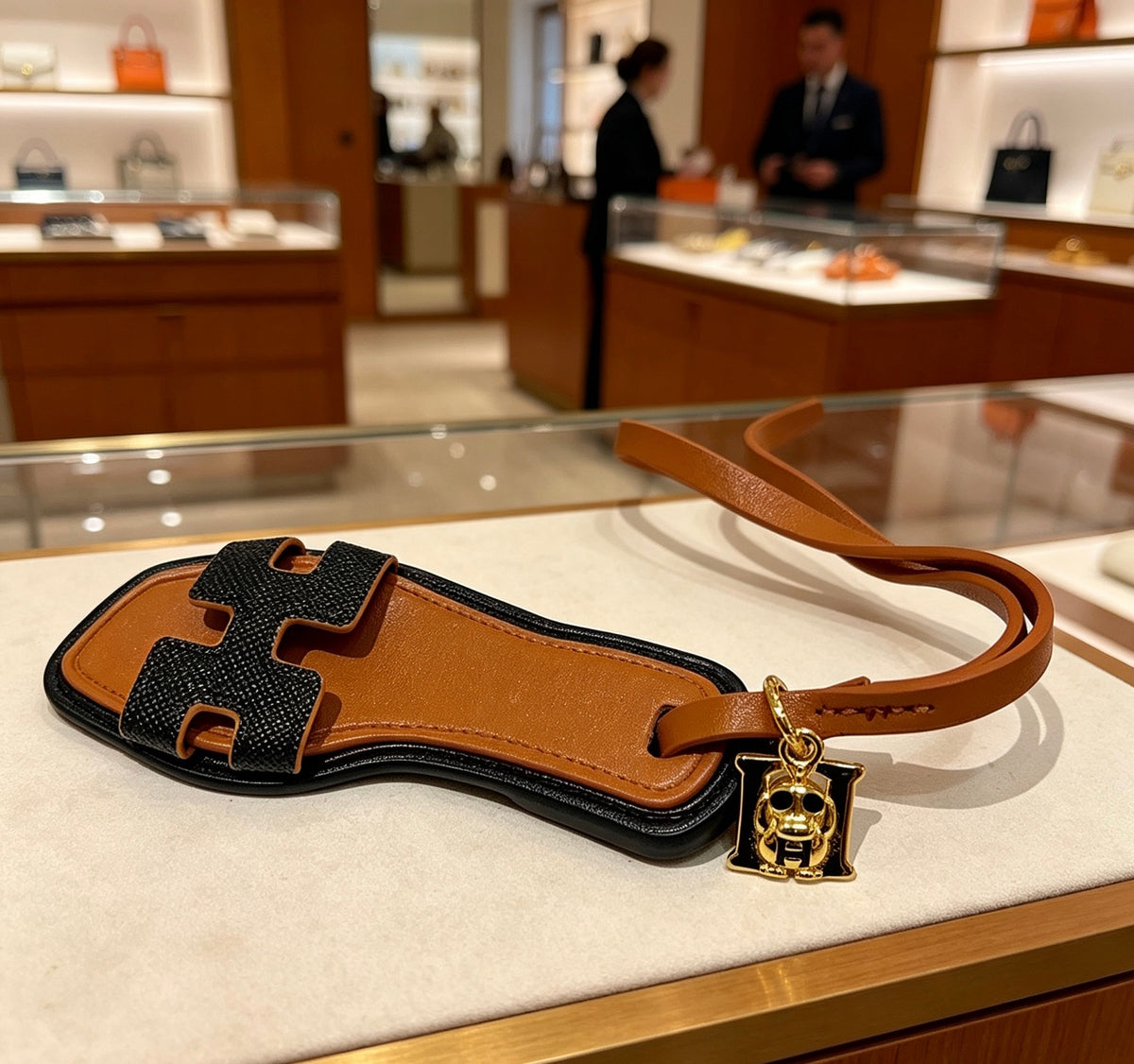 Hermès Black and Tan Leather H Bracelet - album image 4
