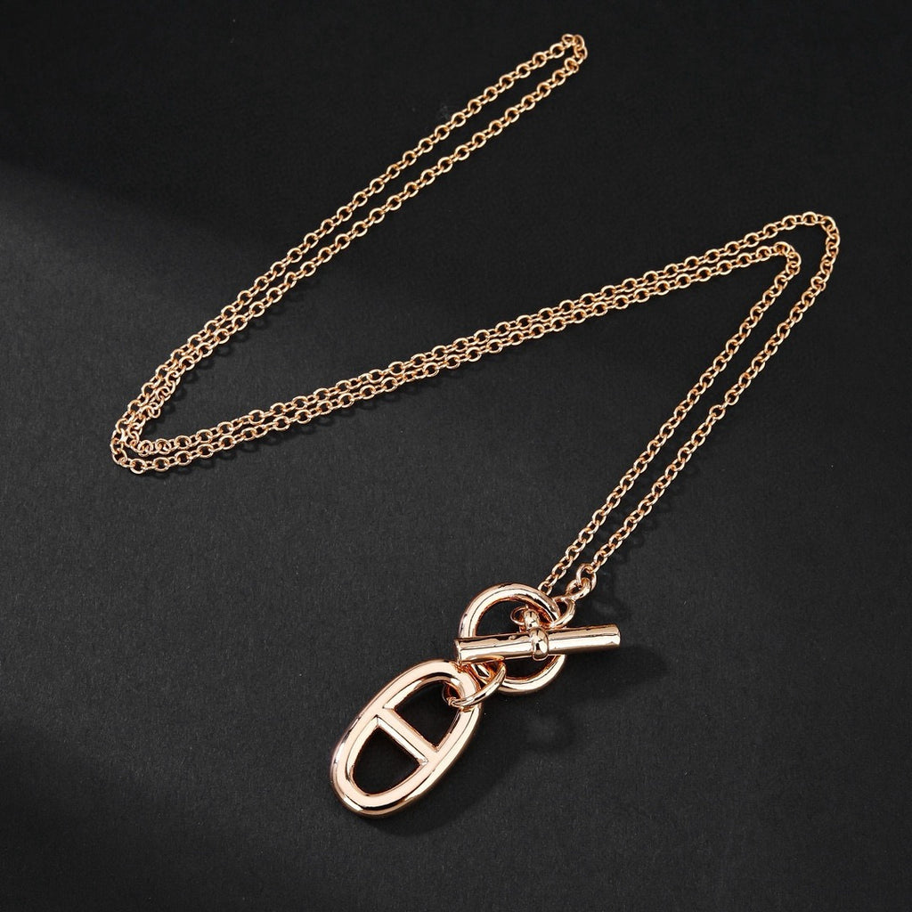 Hermès Silver and Rose Gold-Tone Sculptural Pendant Necklace - album image 3