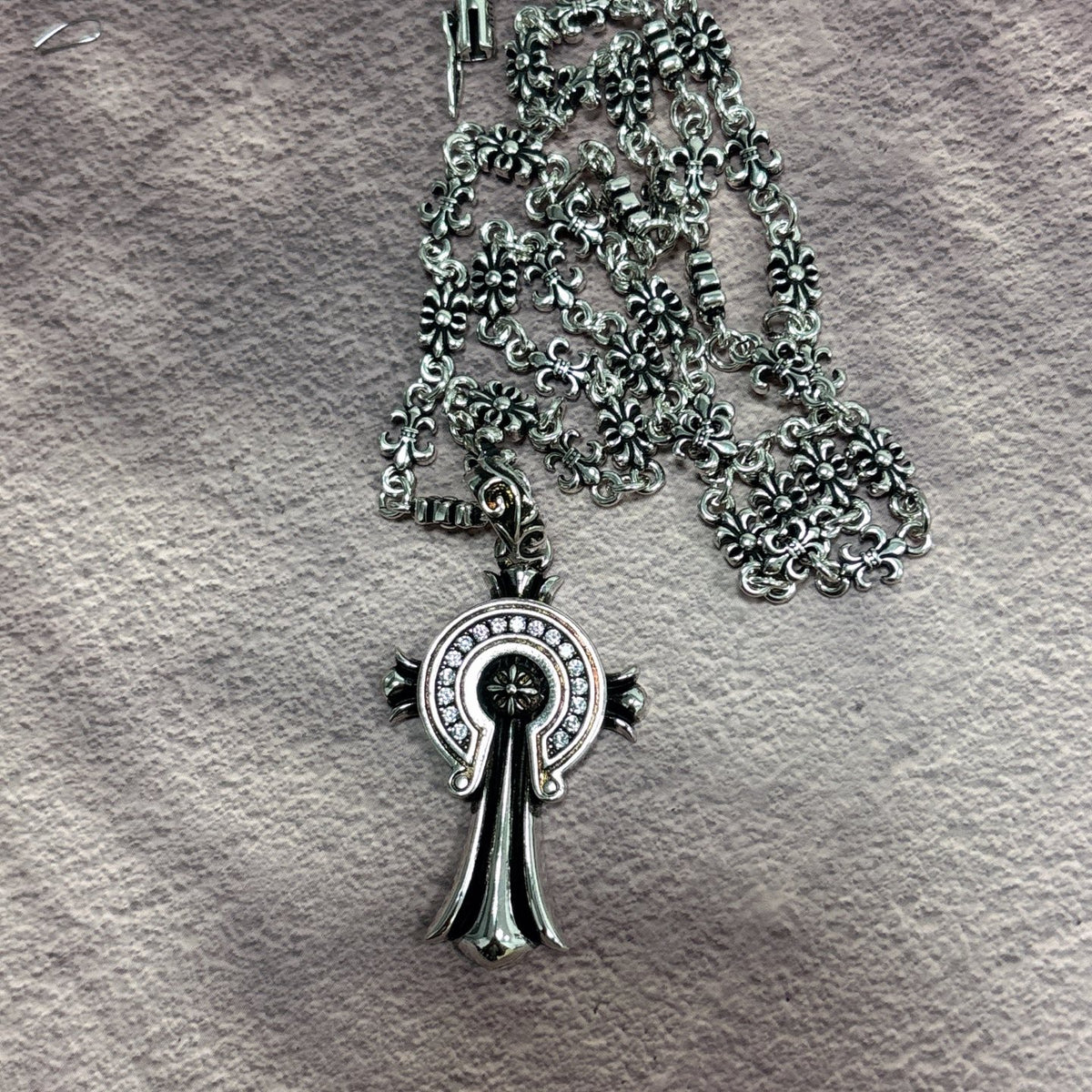 Chrome Hearts Colored Accent Fleur Pendant Necklace - album image 3