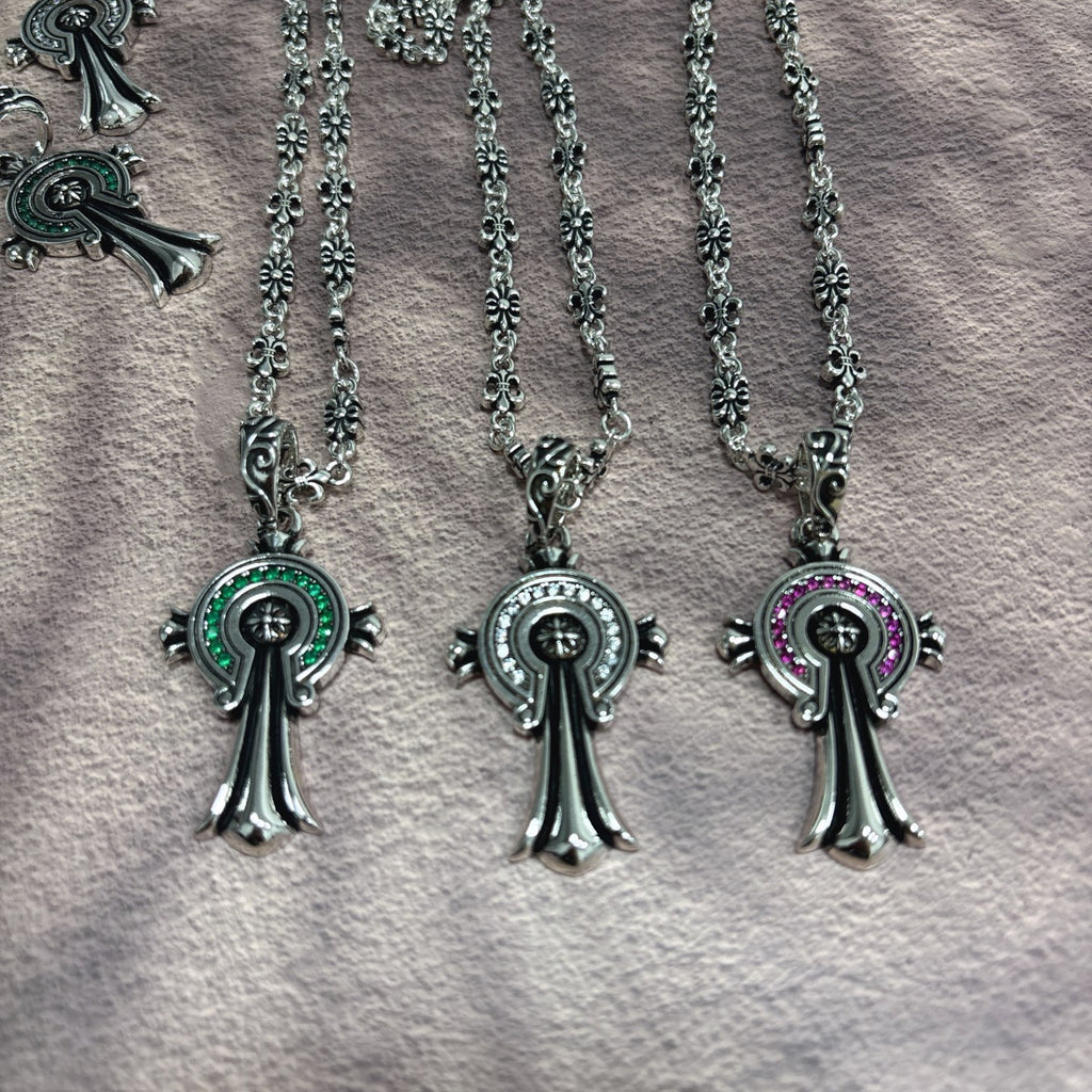 Chrome Hearts Colored Accent Fleur Pendant Necklace - album image 4