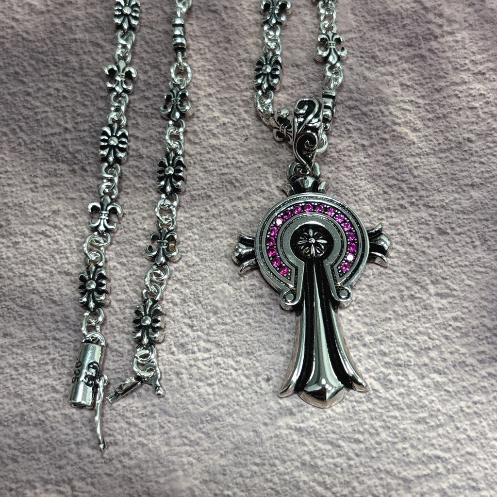 Chrome Hearts Colored Accent Fleur Pendant Necklace - album image 6