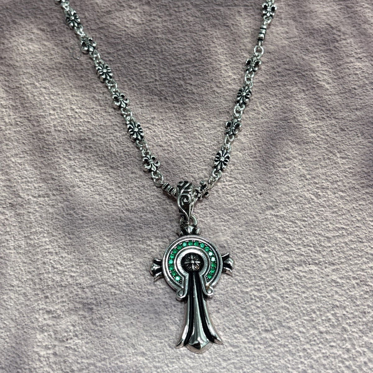 Chrome Hearts Colored Accent Fleur Pendant Necklace - album image 5