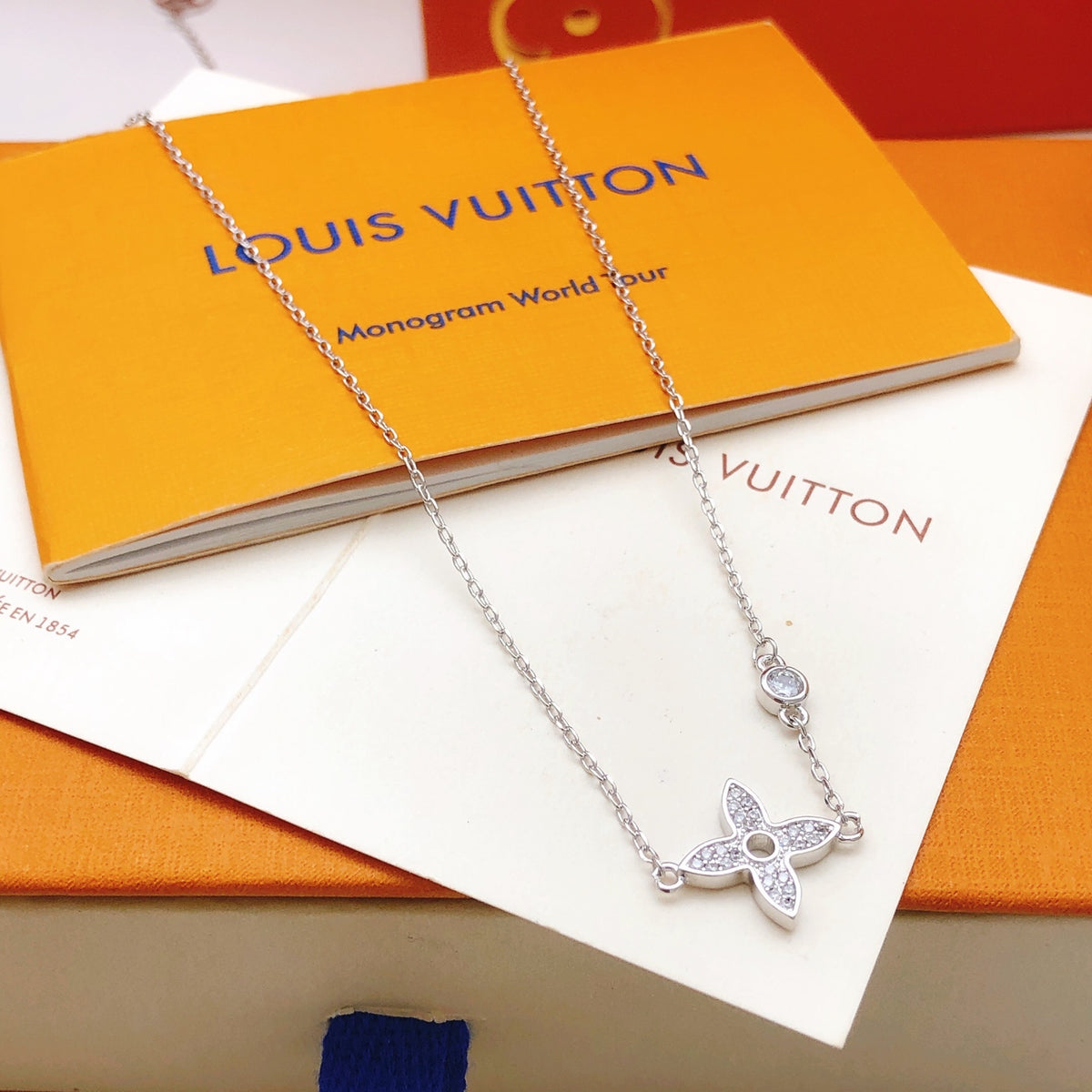 Louis Vuitton Silver-Tone Flower Necklace - album image 2