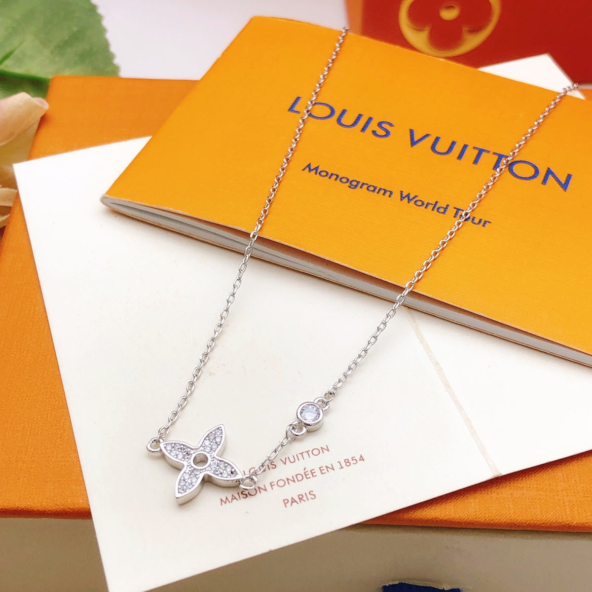 Louis Vuitton Silver-Tone Flower Necklace - album image 1