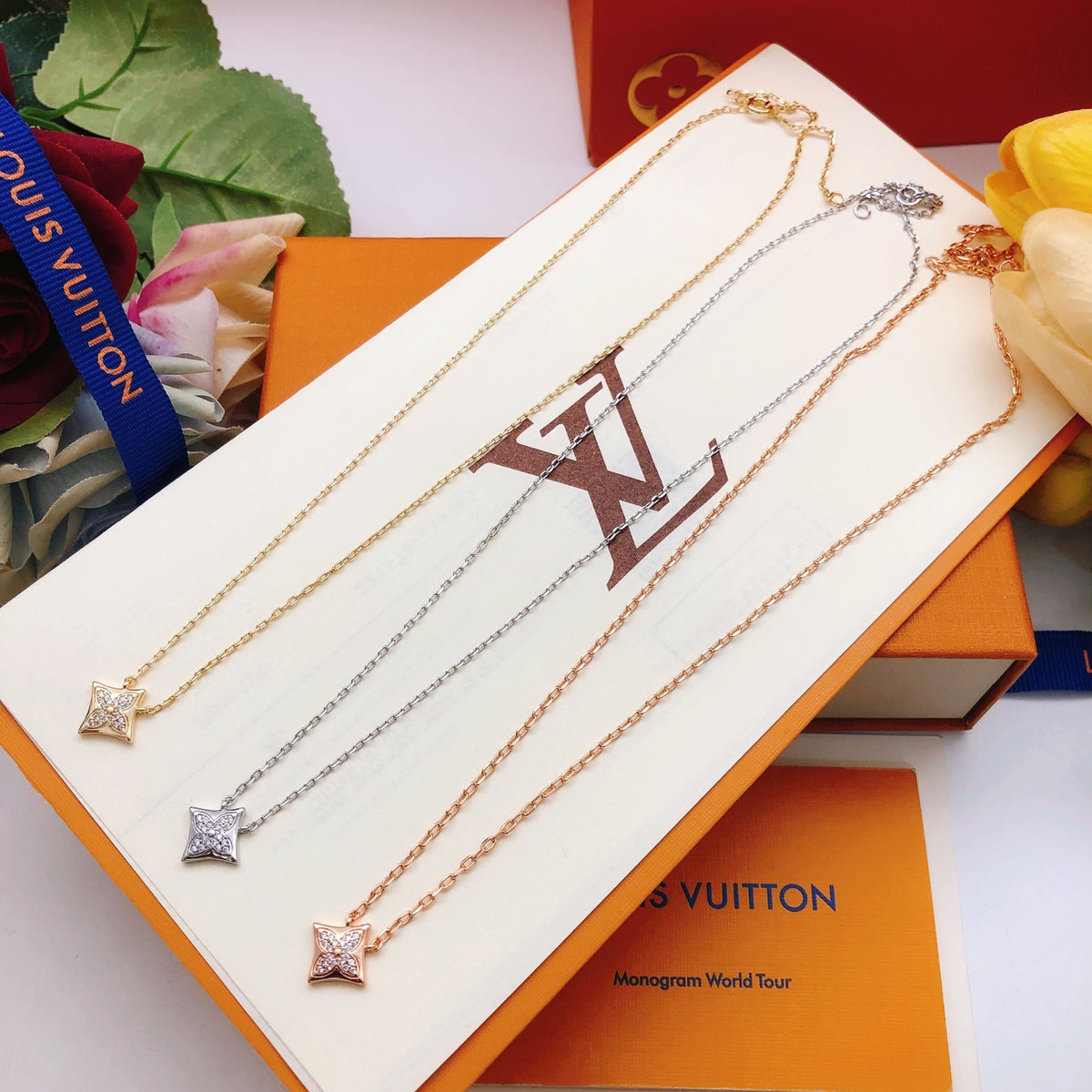 Louis Vuitton Rose Gold-Tone Monogram Diamond-Shape Necklace - album image 5