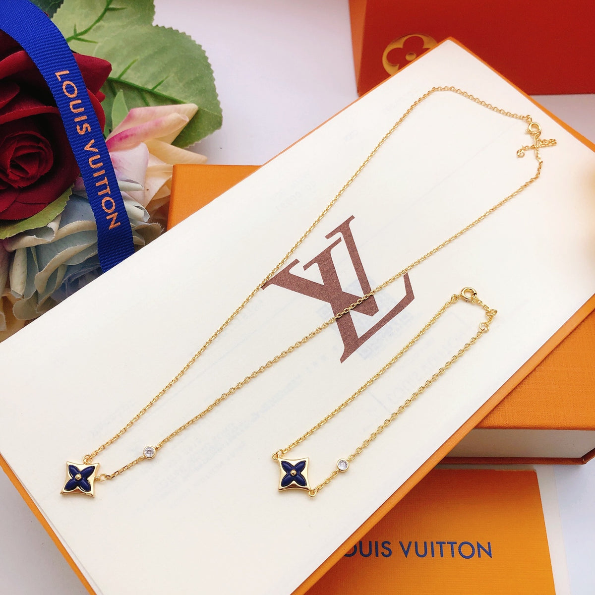 Louis Vuitton Rose Gold-Tone Blue Mother-of-Pearl Bracelet - album image 5