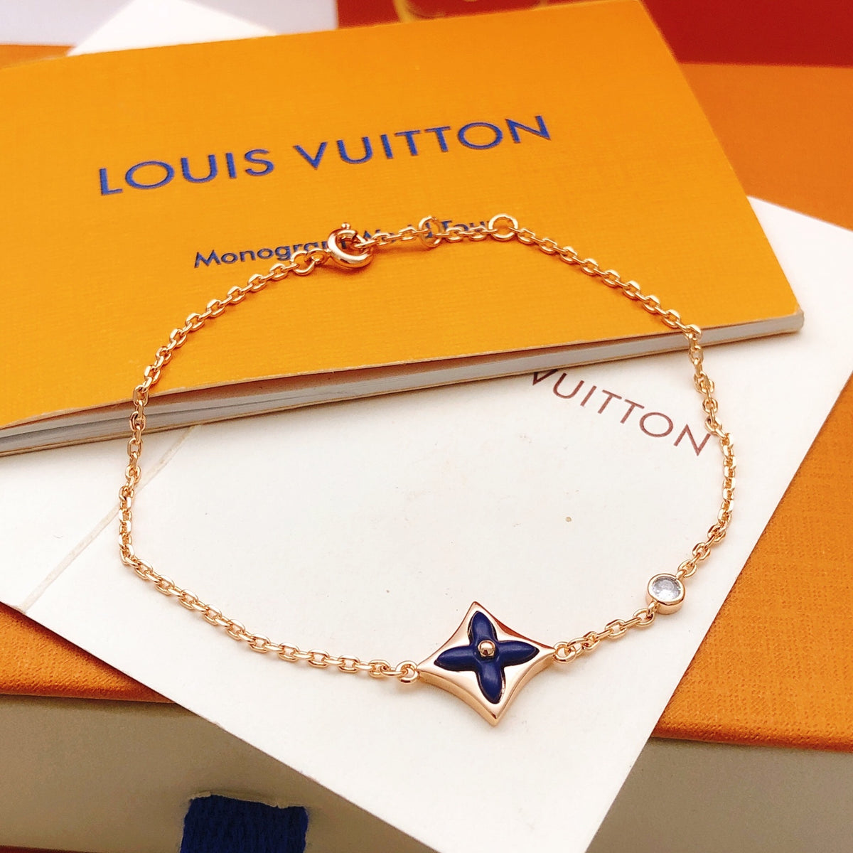 Louis Vuitton Rose Gold-Tone Blue Mother-of-Pearl Bracelet - album image 2