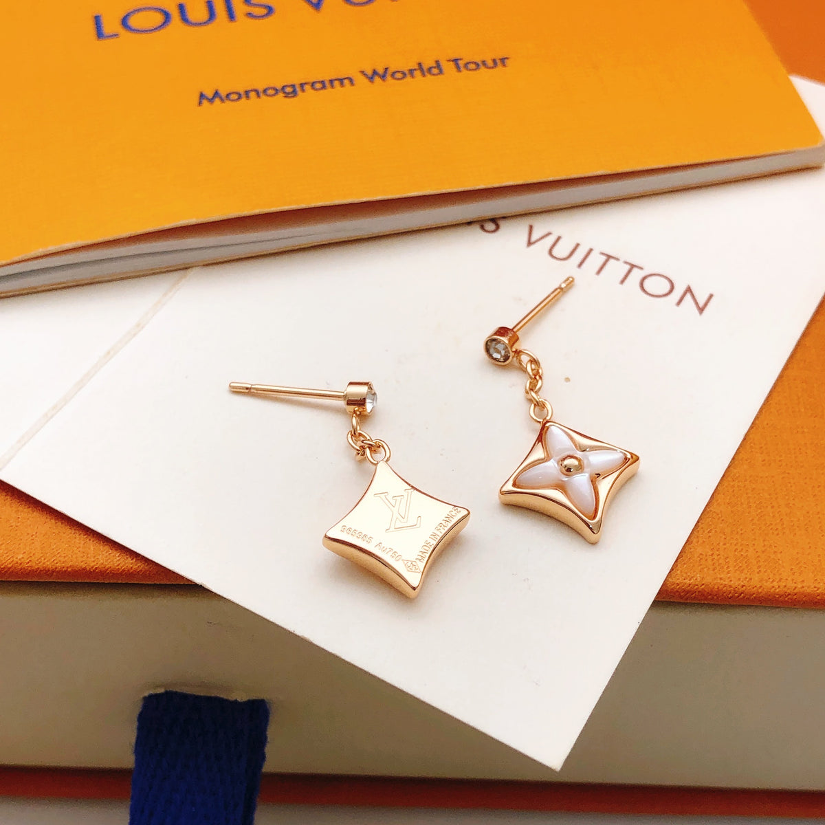 Louis Vuitton Rose Gold-Tone Gold-Tone White Mother-of-Pearl Tassel Earrings - album image 4
