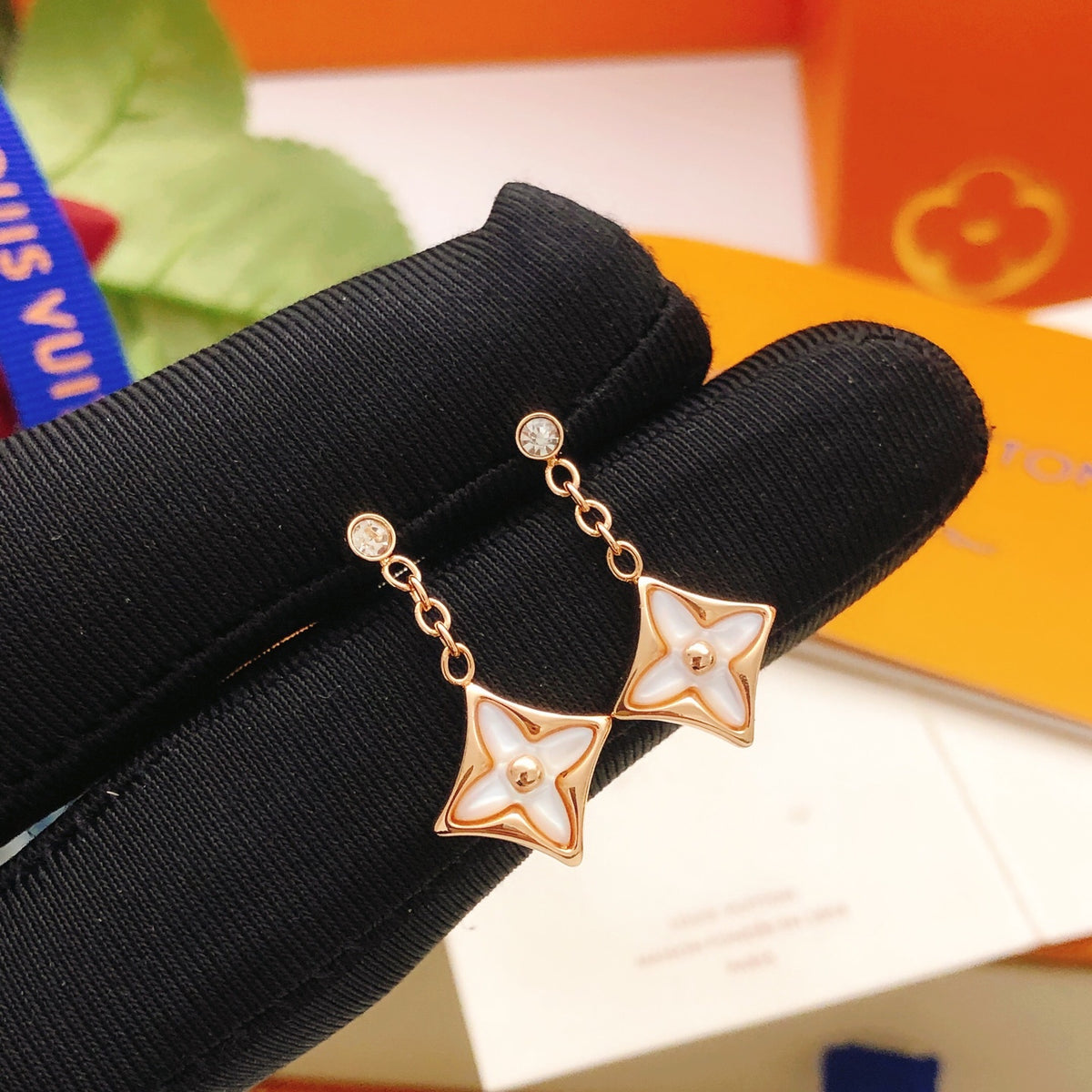 Louis Vuitton Rose Gold-Tone Gold-Tone White Mother-of-Pearl Tassel Earrings - album image 1