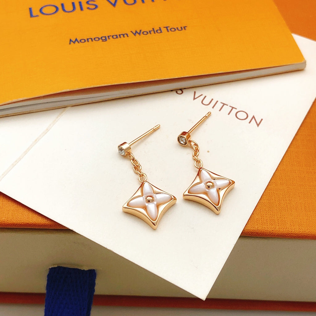 Louis Vuitton Rose Gold-Tone Gold-Tone White Mother-of-Pearl Tassel Earrings - album image 2