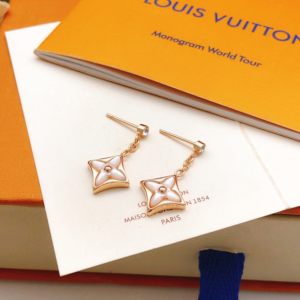 Louis Vuitton Rose Gold-Tone Gold-Tone White Mother-of-Pearl Tassel Earrings - album image 3
