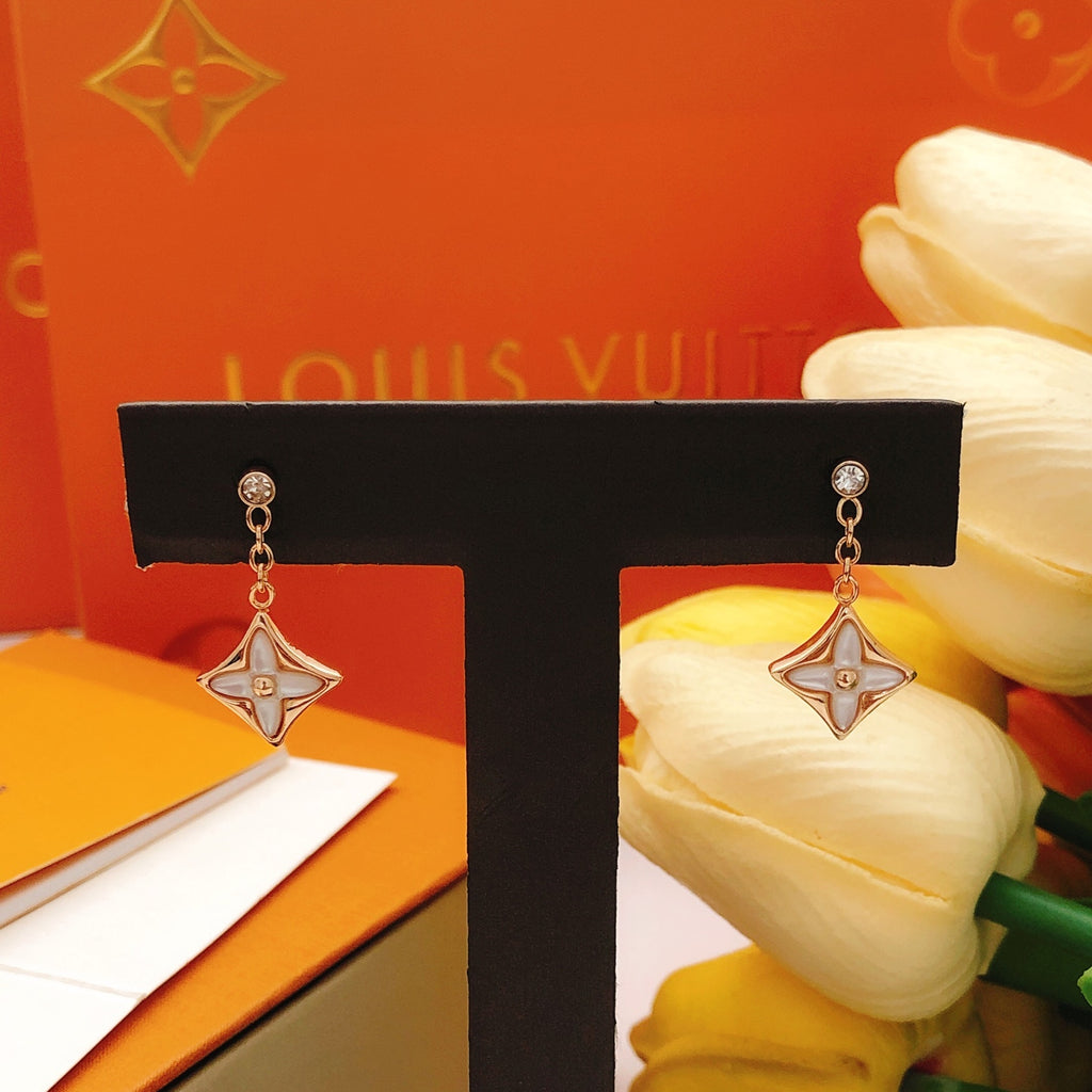 Louis Vuitton Rose Gold-Tone Gold-Tone White Mother-of-Pearl Tassel Earrings - album image 5