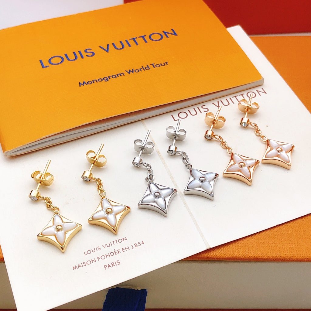 Louis Vuitton Rose Gold-Tone Gold-Tone White Mother-of-Pearl Tassel Earrings - album image 6