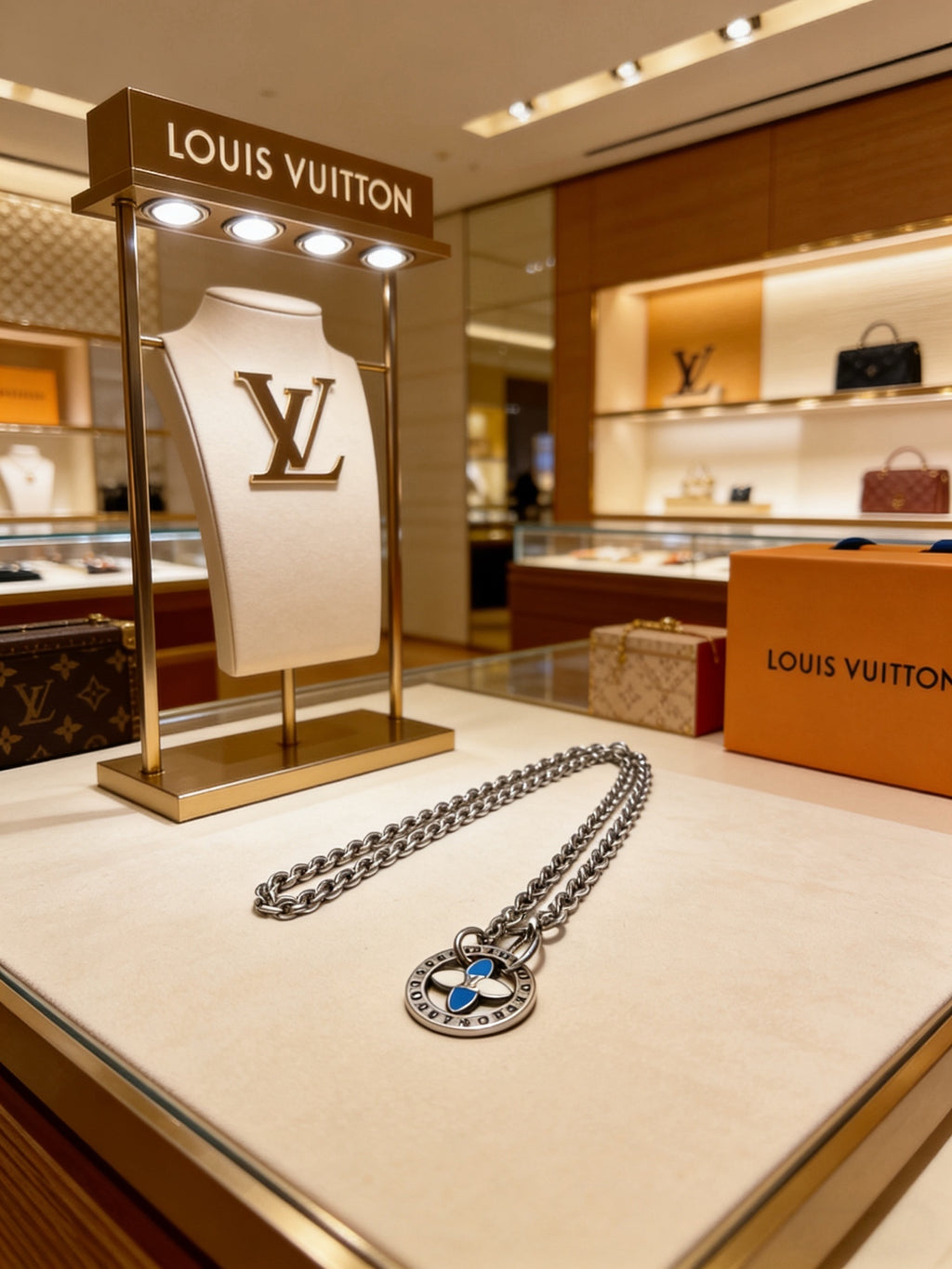 Louis Vuitton Silver-Tone Antiqued Chain Necklace - album image 8