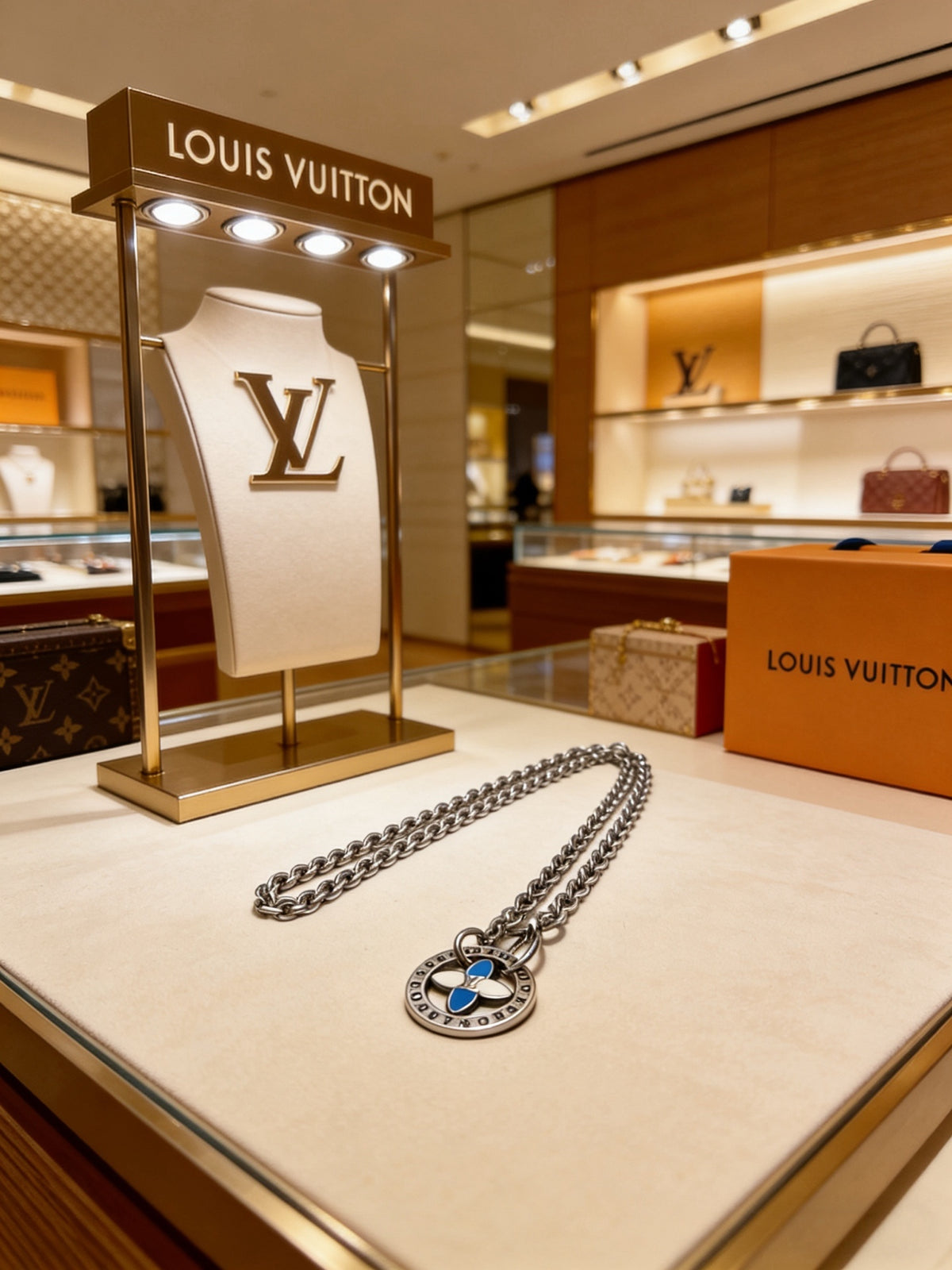 Louis Vuitton Silver-Tone Antiqued Chain Necklace - album image 8
