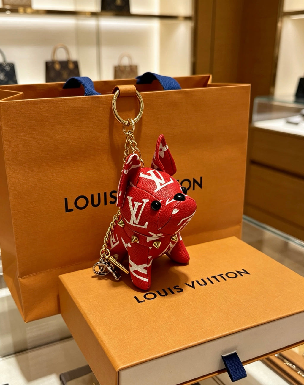 Louis Vuitton Red Monogram Animal Keychain - album image 5