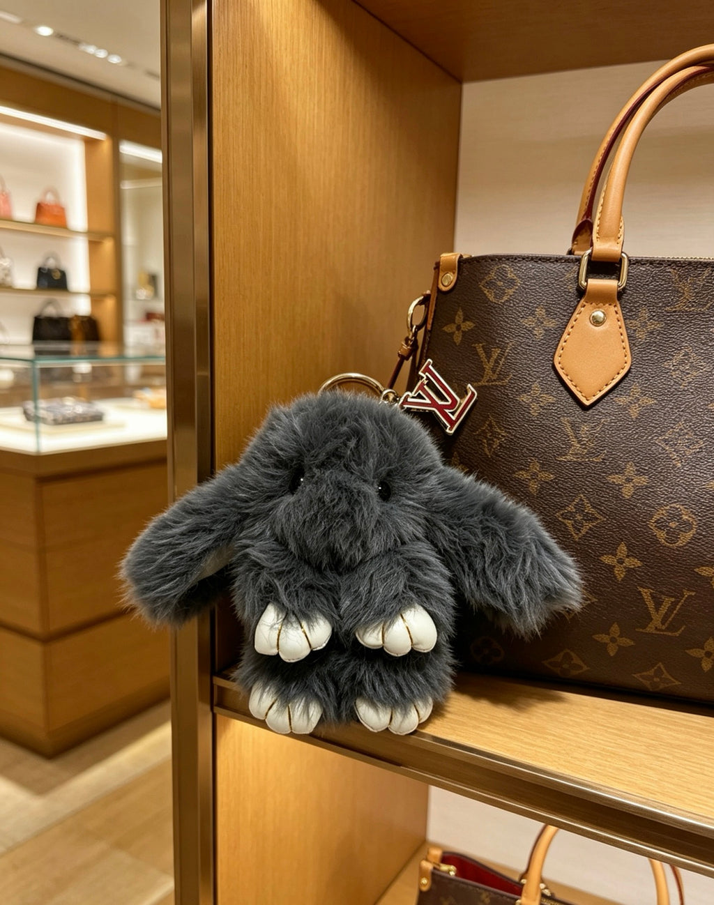 Louis Vuitton Black Furry Character Bag Charm - album image 5