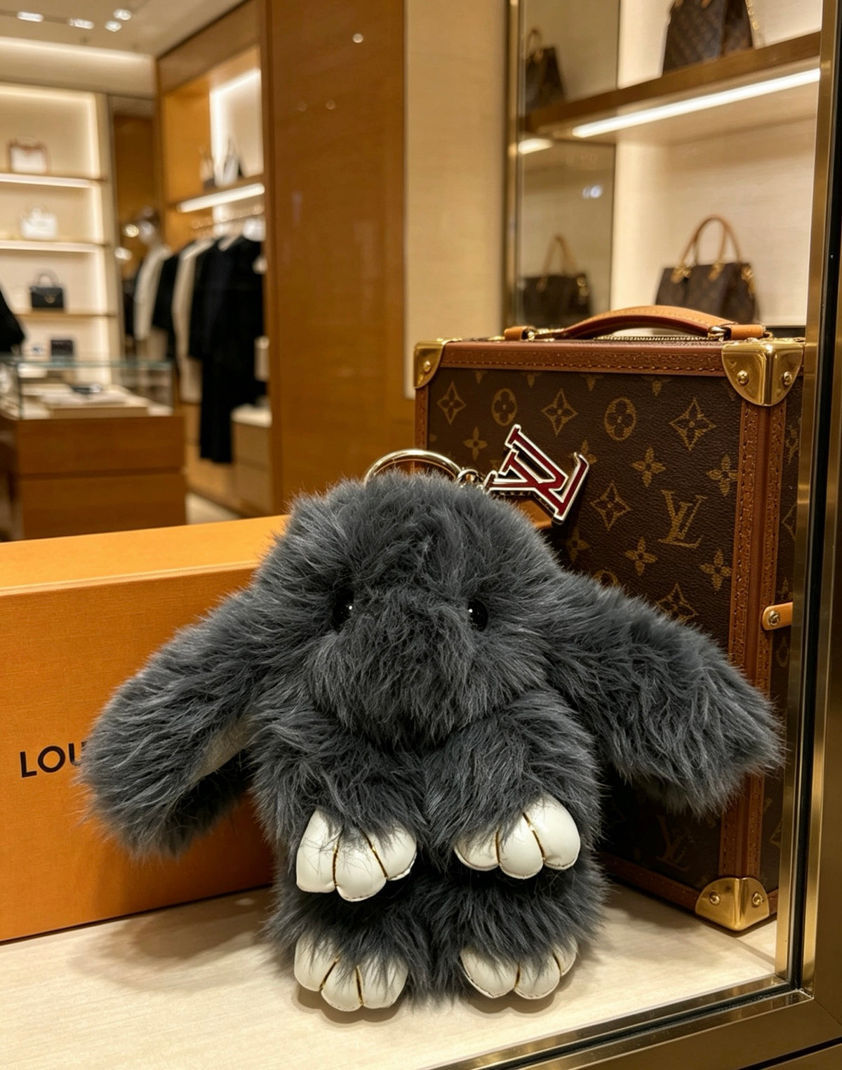 Louis Vuitton Black Furry Character Bag Charm - album image 6