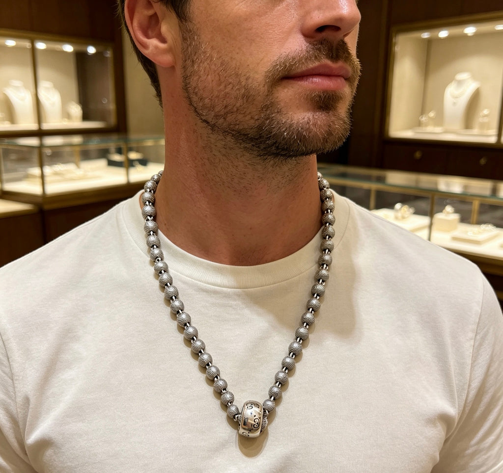 Gucci Anger Forest Interlocking G Antique Silver-Tone Silver-Tone Antiqued Chain Necklace - album image 6