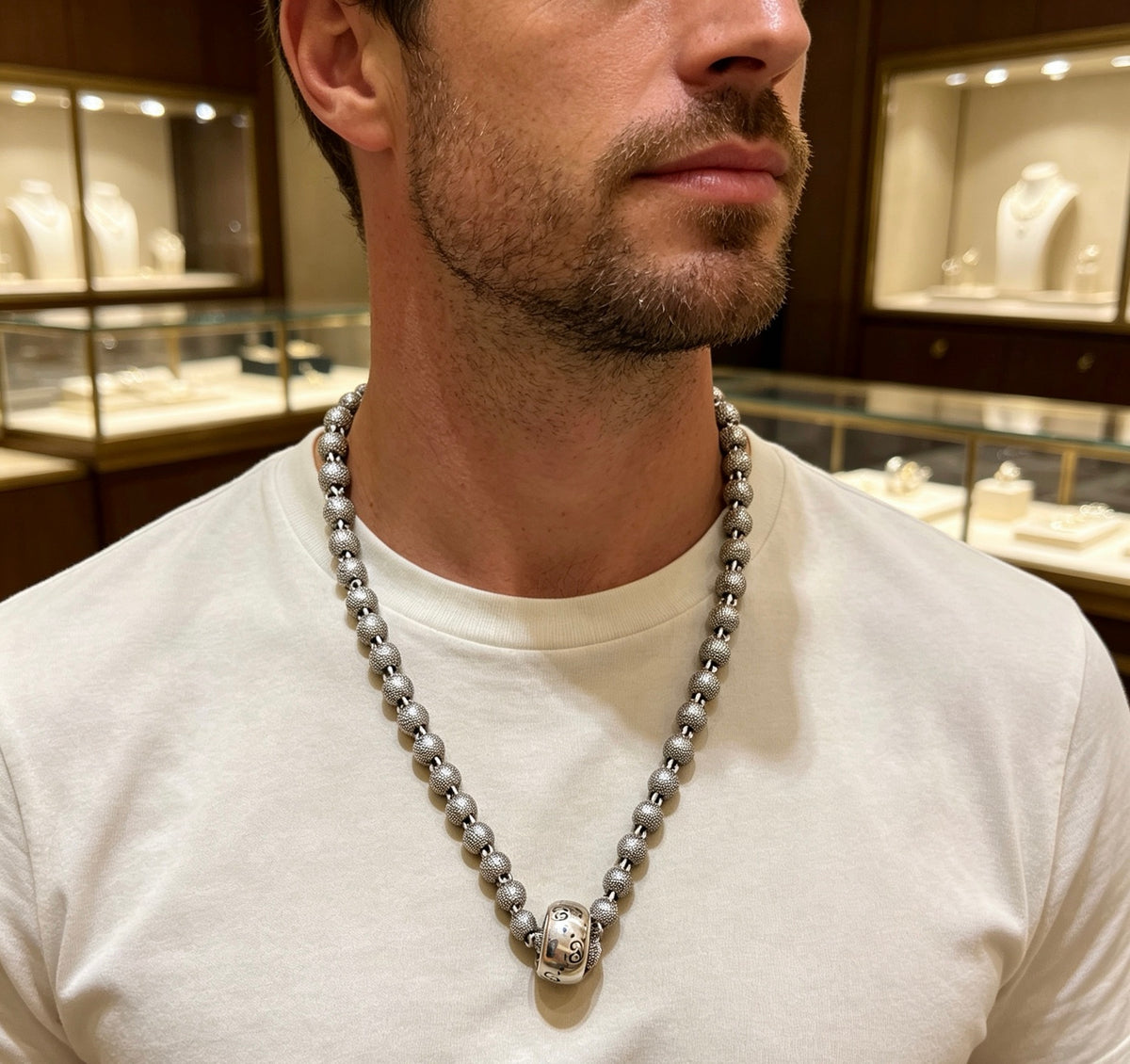 Gucci Anger Forest Interlocking G Antique Silver-Tone Silver-Tone Antiqued Chain Necklace - album image 6