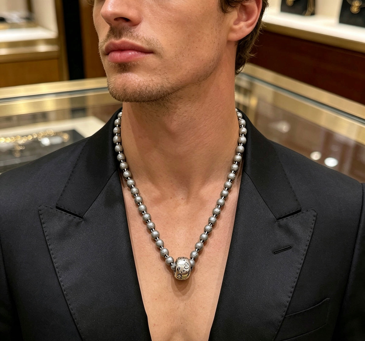 Gucci Anger Forest Interlocking G Antique Silver-Tone Silver-Tone Antiqued Chain Necklace - album image 3