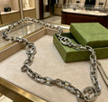 Gucci Anger Forest Interlocking G Antique Silver-Tone Silver-Tone Antiqued Chain Necklace - album image 1