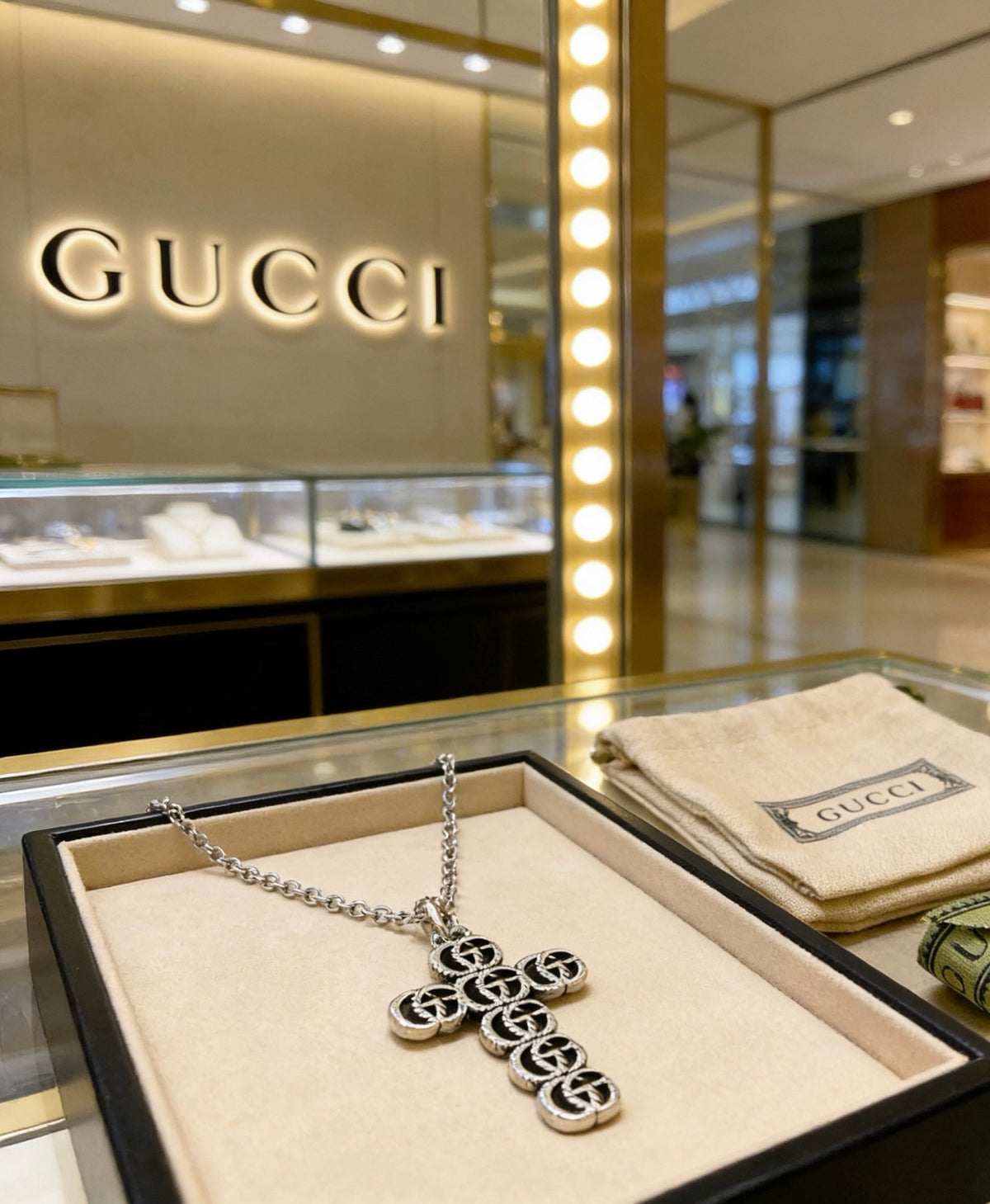 Gucci Anger Forest Interlocking G Antiqued Chain Necklace - album image 5